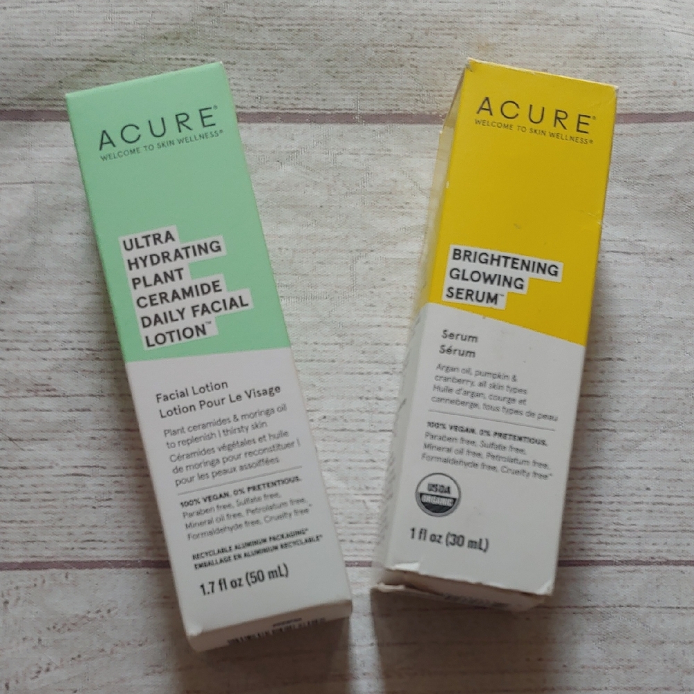 Acure‎ Hydrating Plant Ceramide Daily Facial Lotion & Brightening Glowing Serum